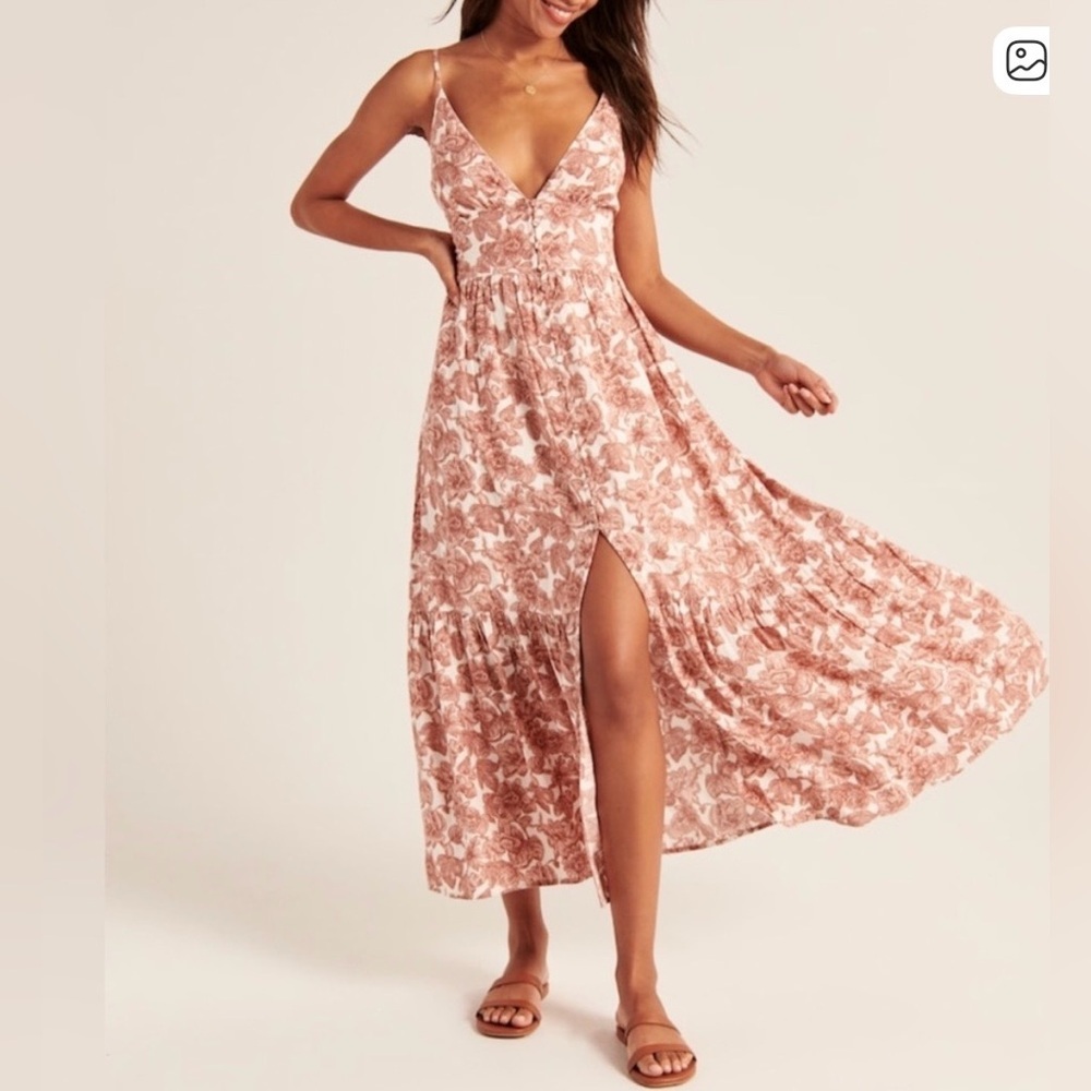 Abercrombie & Fitch floral linen blend maxi dress , sz : large